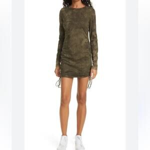 Cotton Citizen Lisbon Tie Dye Long Sleeve Drawstring Mini Dress Small